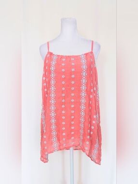 Dylan Embroidered Tank Top Pink Size Small Adjustable Straps